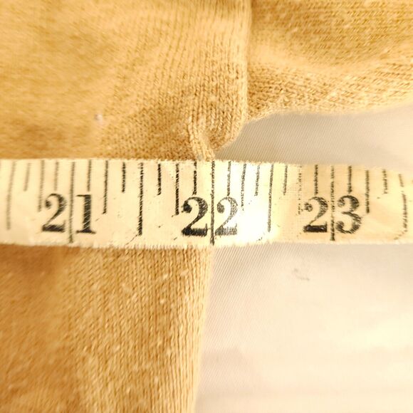 Chico's 1 Womens 8 Beige Tan Open Front Cotton Wool Blend Cardigan Sweater - Picture 4 of 6